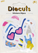 Lavender Summer Vibes Die Cut Sticker Pack, 20Pcs Paper Craft