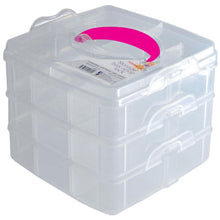 Storage Snap Box 160x150x130mm 3 Tier Pink Handle