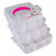 Storage Snap Box 160x150x130mm 3 Tier Pink Handle