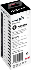 White Smoke UNI PIN Fineliner with BONUS Pencil Case, Assorted Colours, Pk15 Pens and Markers