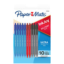 White Smoke Papermate Inkjoy 100RT Retractable Ballpoint Pen 1.0mm, Classic Assorted Colours - 10 Pack Ballpoint Pens