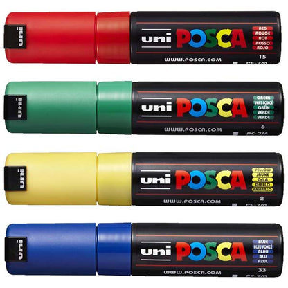 White Smoke Posca PC8K Paint Markers, Assorted Colours, 4Pk Paint Markers