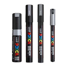 White Smoke Posca Paint Markers, Assorted Nib Sizes, Silver, 4Pk Paint Markers