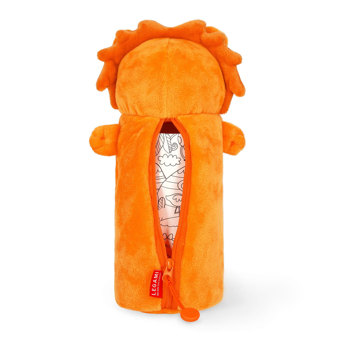 White Smoke Legami Lion Plush Pencil Case Fashion Stationery