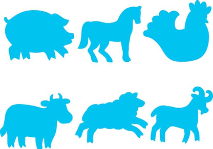 White Smoke EC Paint & Dough Stampers Farm Animals, Set 6 Kids Activities