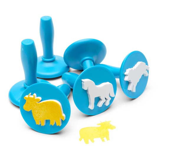 White Smoke EC Paint & Dough Stampers Farm Animals, Set 6 Kids Activities