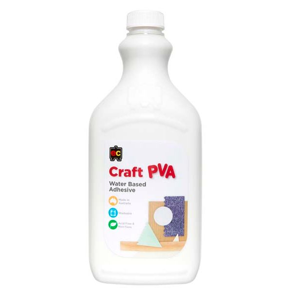 White Smoke Educational Colours Water Based PVA Craft Glue 2ltr Kids Glues