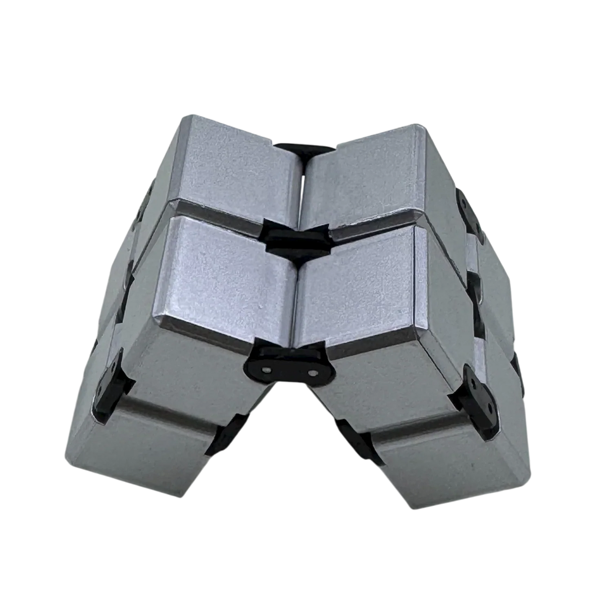 Black Kaiko SILVER Infinity Cube Fidget - 108 grams Fidget Toys