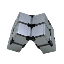 Black Kaiko SILVER Infinity Cube Fidget - 108 grams Fidget Toys