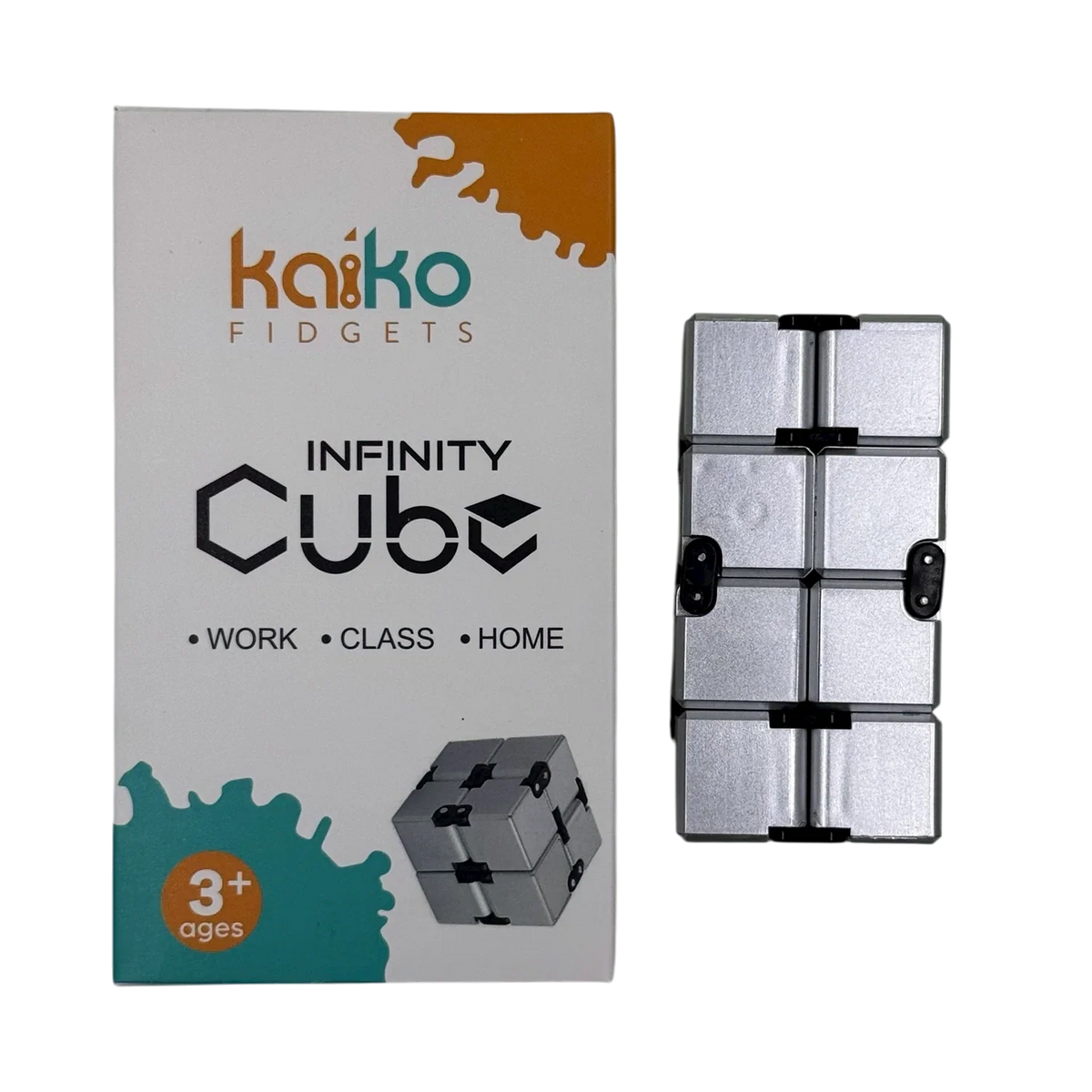 Gray Kaiko SILVER Infinity Cube Fidget - 108 grams Fidget Toys