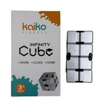 Gray Kaiko SILVER Infinity Cube Fidget - 108 grams Fidget Toys