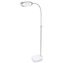 White Smoke Triumph Arch LED Magnifier Floor or Desk Lamp, White Lighting