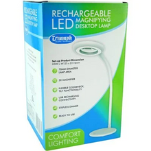 White Smoke Triumph LED Rechargeable Magnifying Desk Lamp, White Lighting