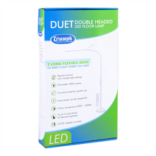White Smoke Triumph Duet LED Floor Lamp, White Lighting