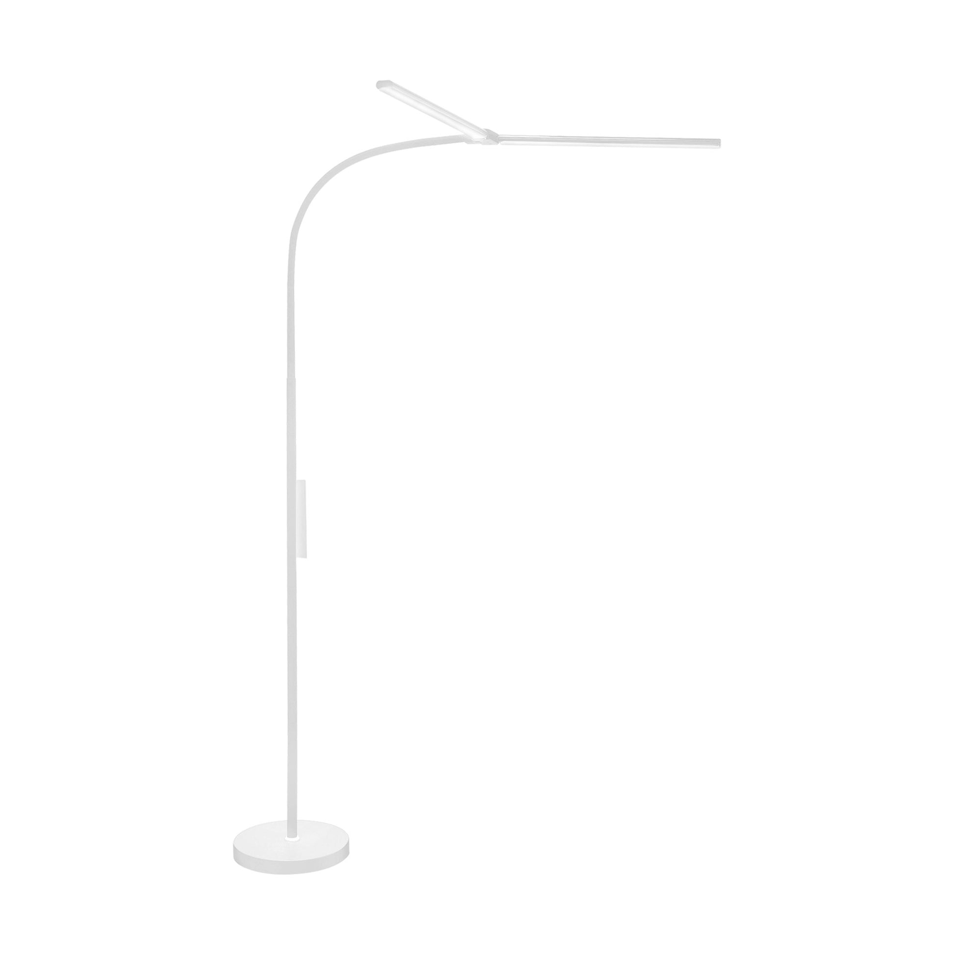White Smoke Triumph Duet LED Floor Lamp, White Lighting