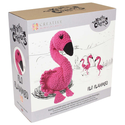 White Smoke The Knitty Critters Collection Crochet Kit - Flo Flamingo Crochet