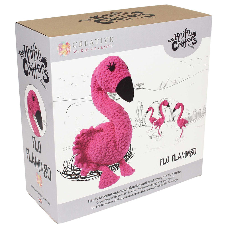 The Knitty Critters Collection Crochet Kit - Flo Flamingo