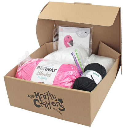 White Smoke The Knitty Critters Collection Crochet Kit - Flo Flamingo Crochet