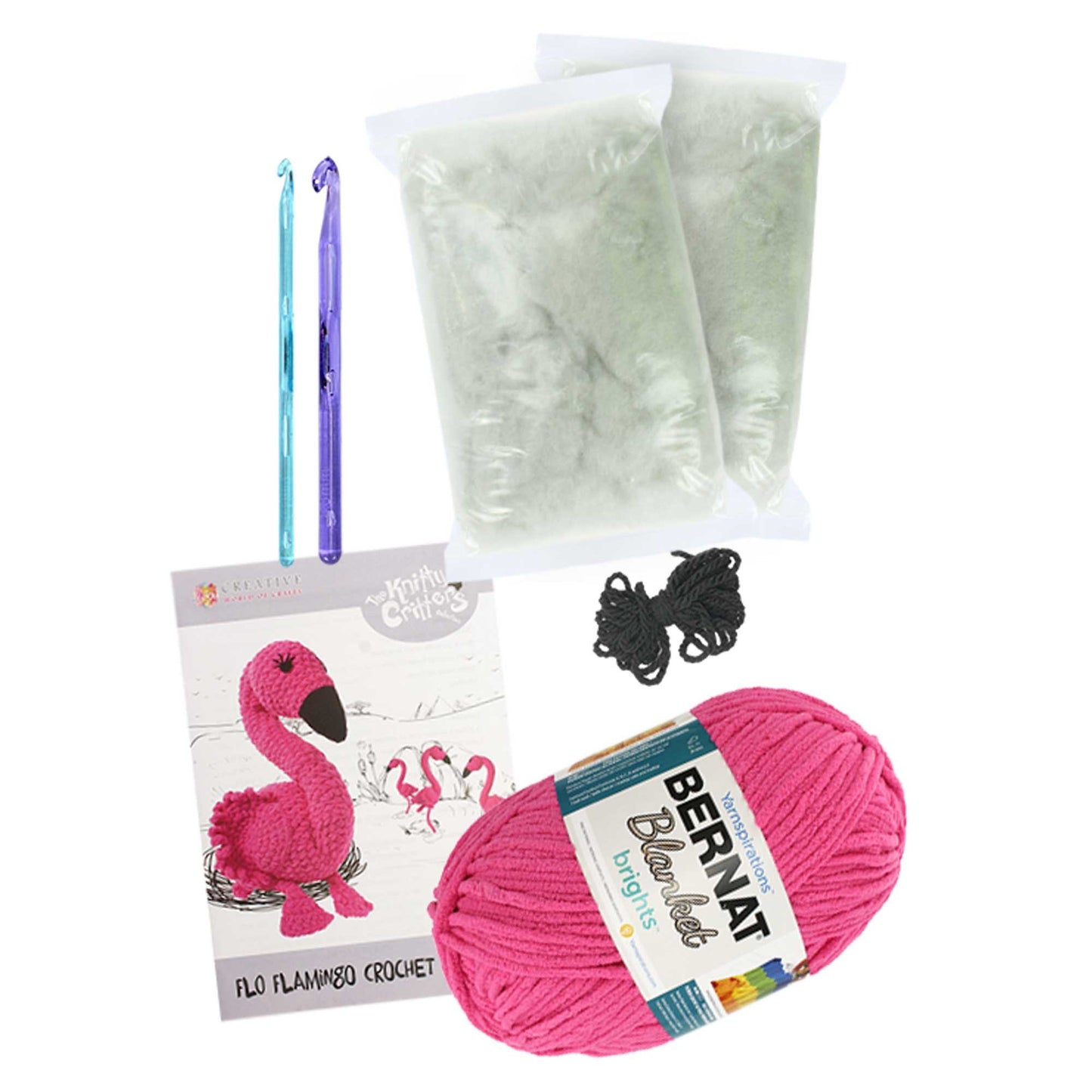 White Smoke The Knitty Critters Collection Crochet Kit - Flo Flamingo Crochet