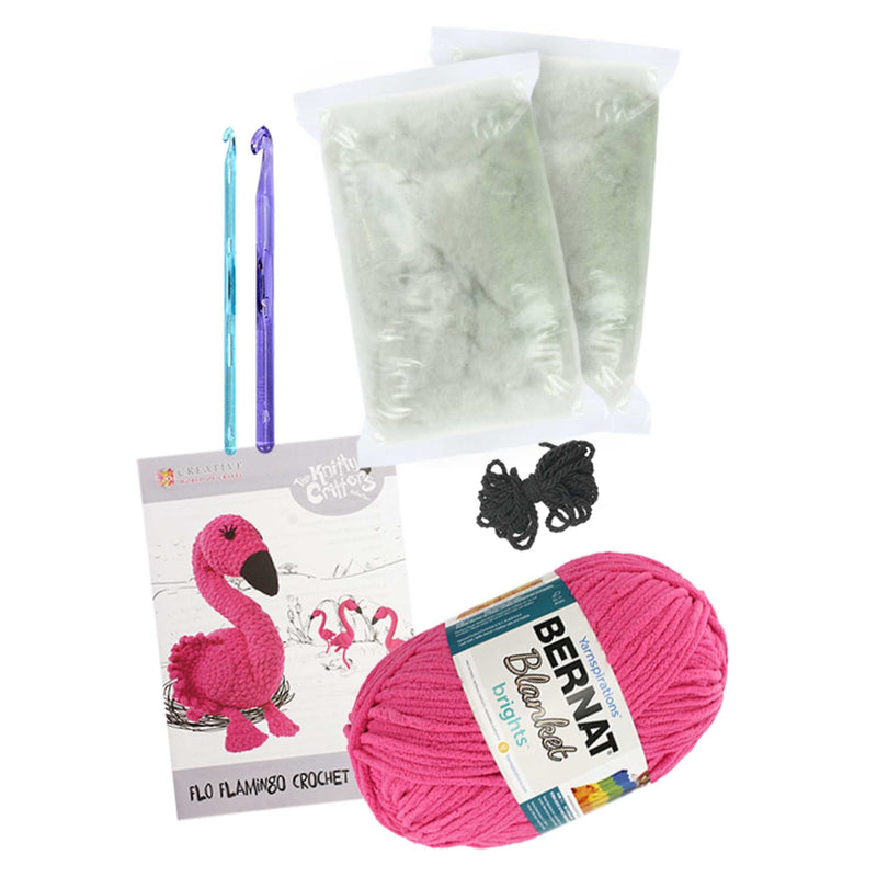 The Knitty Critters Collection Crochet Kit - Flo Flamingo