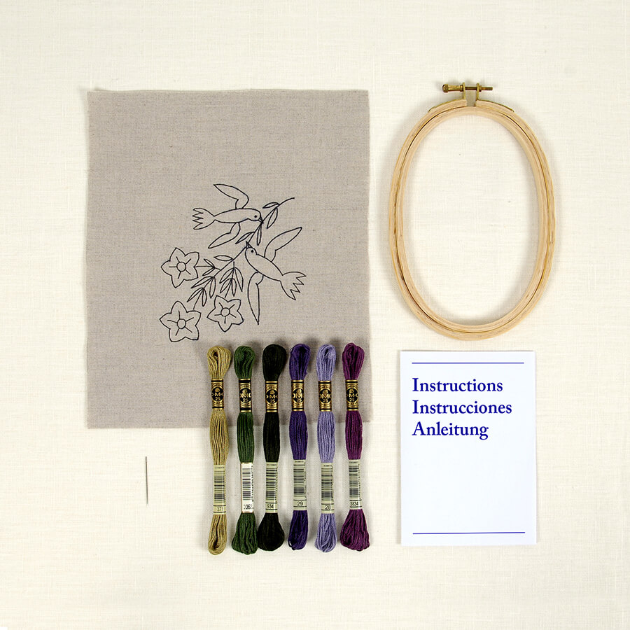 Seashell DMC Designer Embroidery Kit - Yumiko Campanula, 11x14.5cm Embroidery