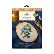White Smoke DMC Designer Embroidery Kit - Yumiko Hydrangea, 10x14.5cm Embroidery
