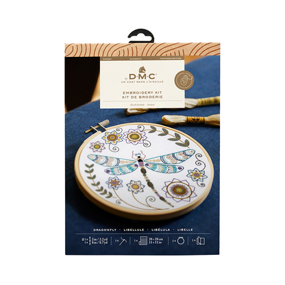 Black DMC Designer Embroidery Kit - La Chat Dragonfly, 17.6x17.6cm Embroidery