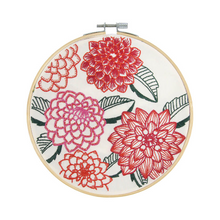 White Smoke DMC Designer Embroidery Kit - Marie Dahlias, 14.5x14.5xm Embroidery
