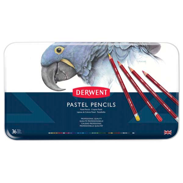 White Smoke Derwent Pastel Pencils Tin 36 Pencils