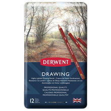 White Smoke Derwent Drawing Pencils Tin 12 Pencils