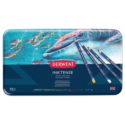 Midnight Blue Derwent Inktense Pencils, Tin 72 Pencils