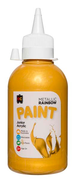 White Smoke EC Rainbow Paint 250ml Metalic Gold Kids Paints