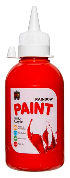 White Smoke EC Rainbow Paint 250mL Brilliant Red Kids Paints