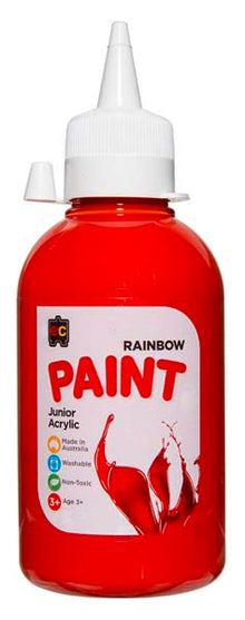 White Smoke EC Rainbow Paint 250mL Brilliant Red Kids Paints