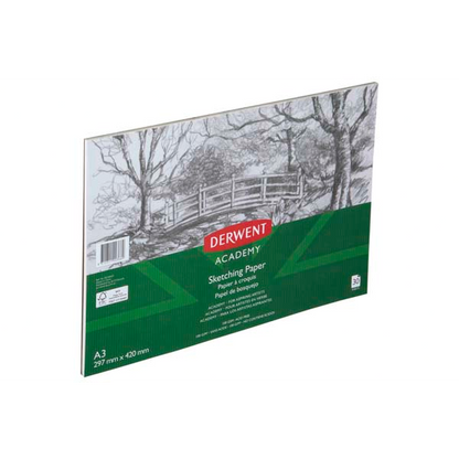 White Smoke Derwent Academy Sketch Paper, A3, Landscape, 100gsm, 30sht Pads