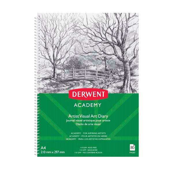 Sea Green Derwent Academy Visual Art Diary, A4, Portrait, 110gsm, 80pg Pads