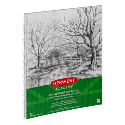 White Smoke Derwent Academy Visual Art Diary, A3, Portrait, 110gsm, 80pg Pads