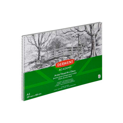 White Smoke Derwent Academy Visual Art Diary, A3, Landscape,  110gsm, 80pg Pads