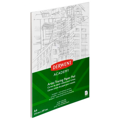 White Smoke Derwent Academy Tracing Paper Pad, A4, Portrait, 65gsm, 25sht Pads