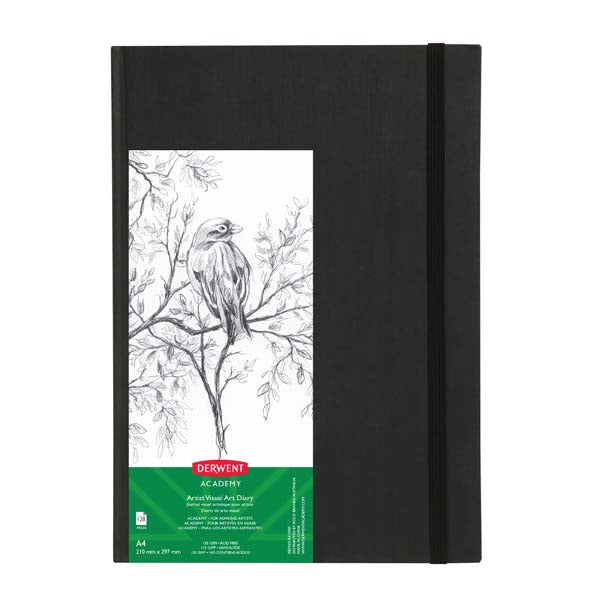 Dark Slate Gray Derwent Academy Visual Art Diary, A4, Hardcover Portrait, 140gsm, 128pg Pads
