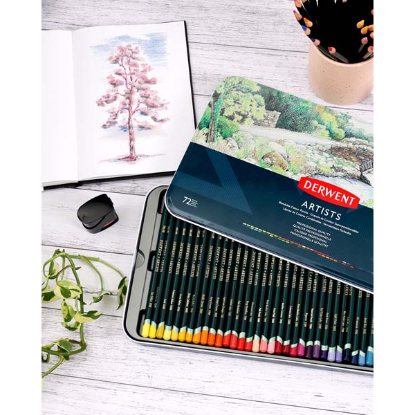 White Smoke Derwent Artists Pencils Tin 72 Pencils