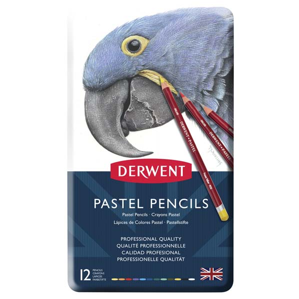 White Smoke Derwent Pastel Pencils Tin 12 Pencils