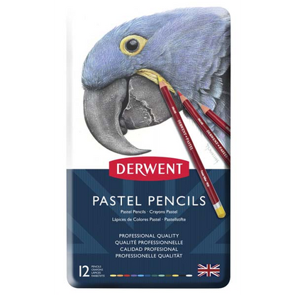 White Smoke Derwent Pastel Pencils Tin 12 Pencils