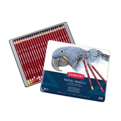 White Smoke Derwent Pastel Pencils Tin 24 Pencils