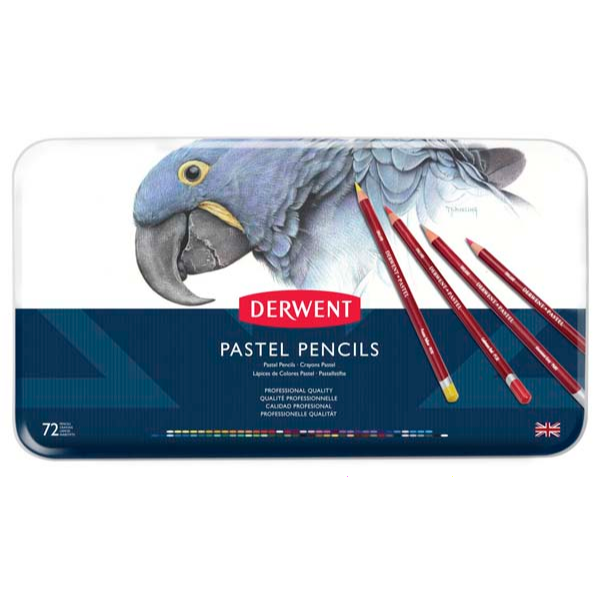 White Smoke Derwent Pastel Pencils Tin 72 Pencils