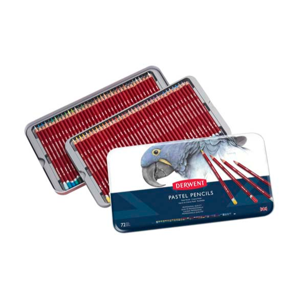 White Smoke Derwent Pastel Pencils Tin 72 Pencils