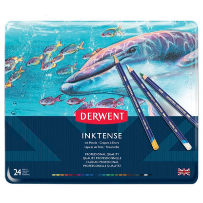 Midnight Blue Derwent Inktense Pencils, Tin 24 Pencils