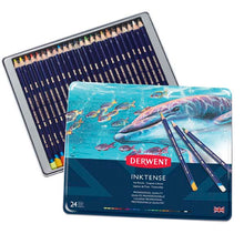 White Smoke Derwent Inktense Pencils, Tin 24 Pencils