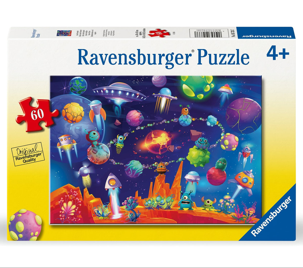 Ravensburger Puzzle 60-piece space aliens jigsaw puzzle with box art