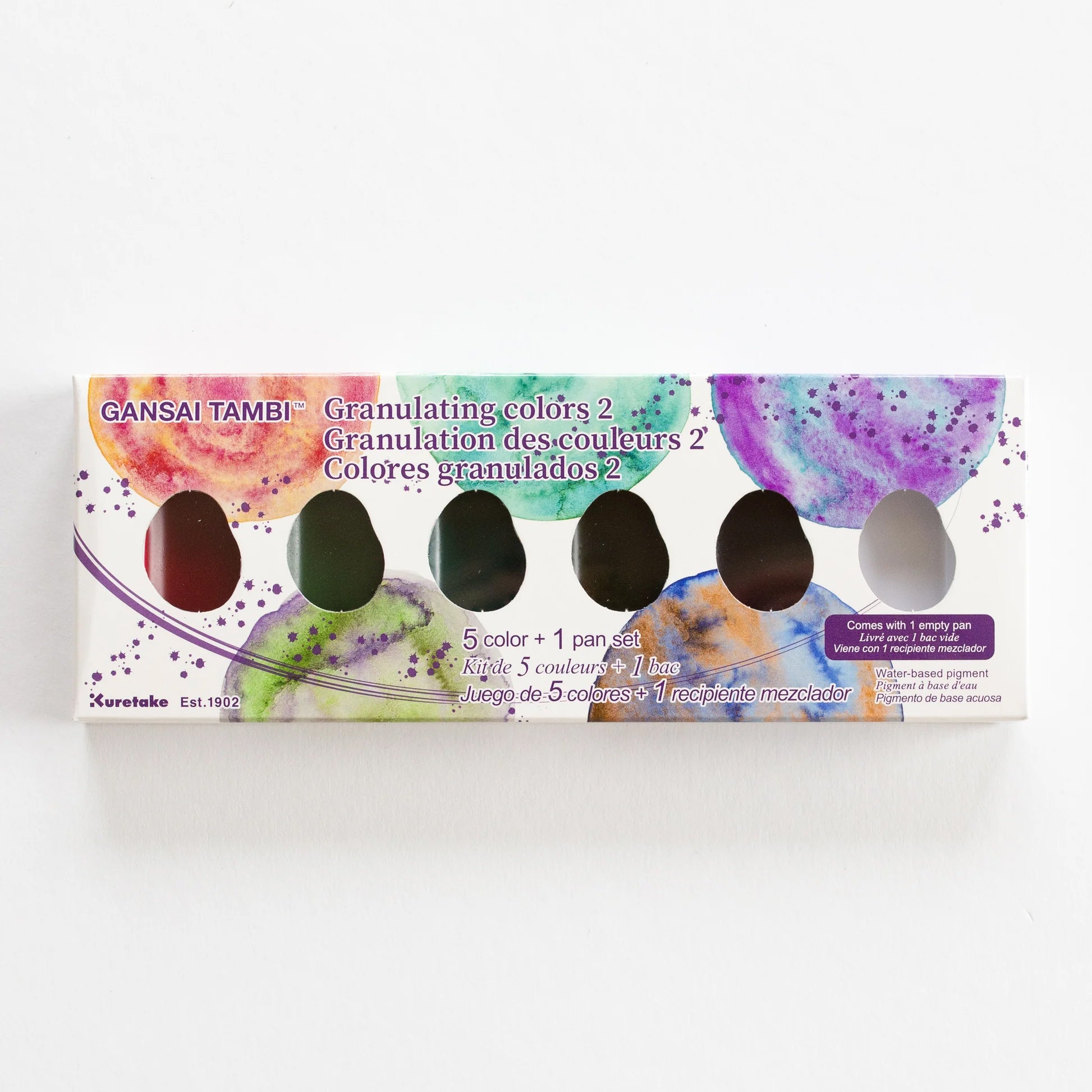 Light Gray Kuretake Gansai Tambi Granulating Colours 2 Watercolour Set – 5 Colours Watercolour Paint